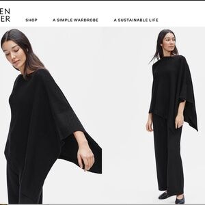 Eileen Fisher Classic linen/cotton poncho